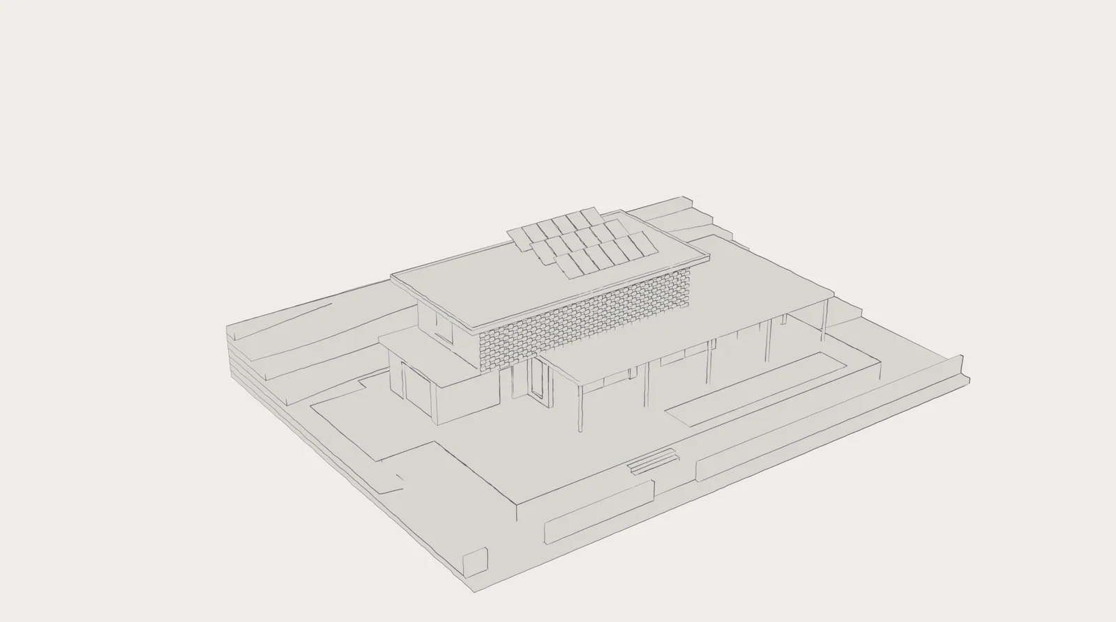 The house in Waterkloof at the stage: sketch design.